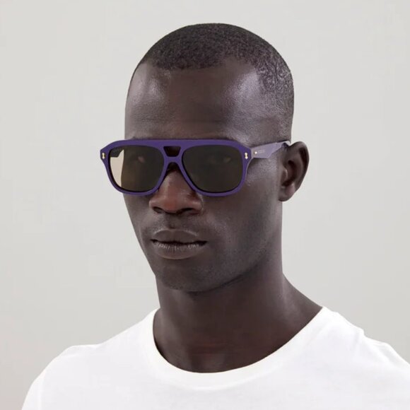 NEW GUCCI GG1263S 005 SUNGLASSES UNISEX VIOLET AVIATOR EYEWEAR GUCCI - Picture 2 of 13